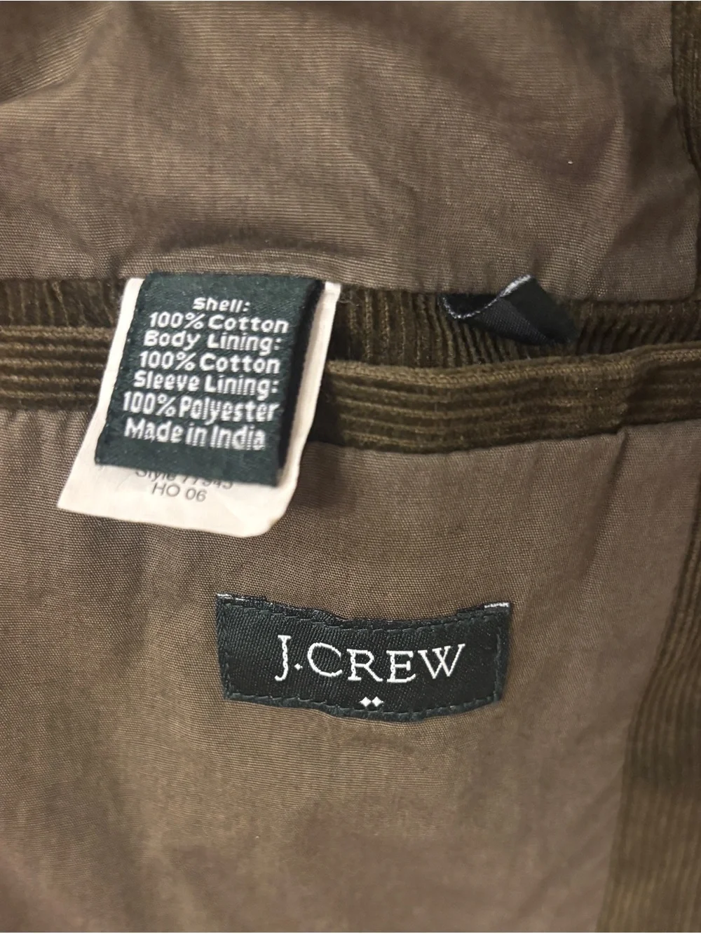 J.Crew Men’s Large Olive Green Corduroy Blazer Sport Coat